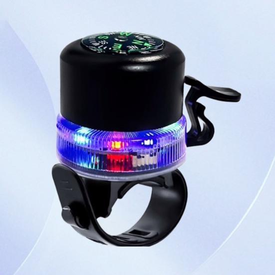 Electric Bike Bell with Compass RGB Light USB Rechargeable MTB Road Mountain Bicycle Handlebar Alarm Horn Bike Accessories
