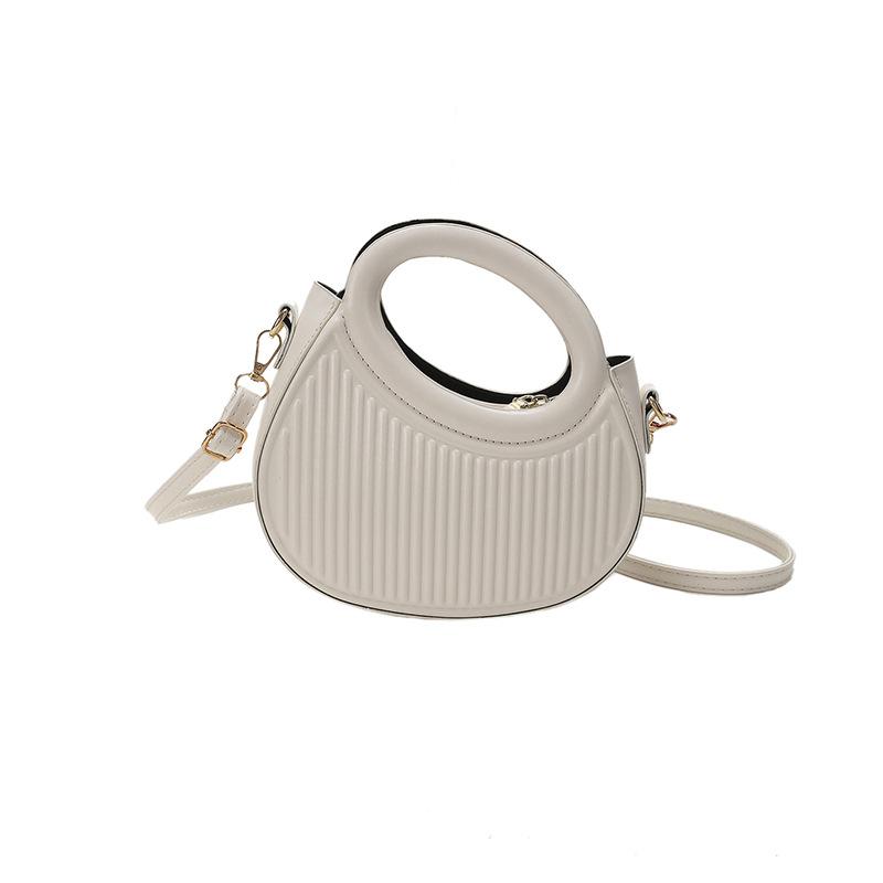 2025 New Spring Portable Shoulder Women's Bag Pleated Personalized Casual Messenger Bag Solid Color Design Bag Women