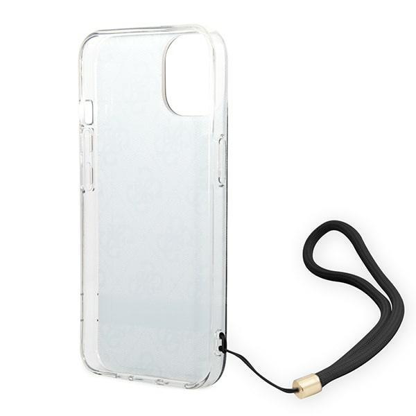 Funda para iPhone 14 Plus Guess Hardcase 4G Estampado Correa Negra