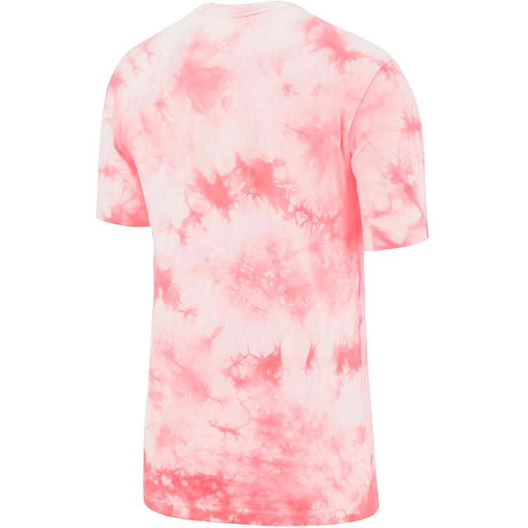 Nike T-shirt da Uomo a Maniche Corte con Stampa Logo Tie-Dye e Macchie Rosa BQ0079-100