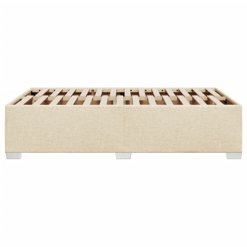 Bed Frame without Mattress Cream 120 x 190 cm Fabric