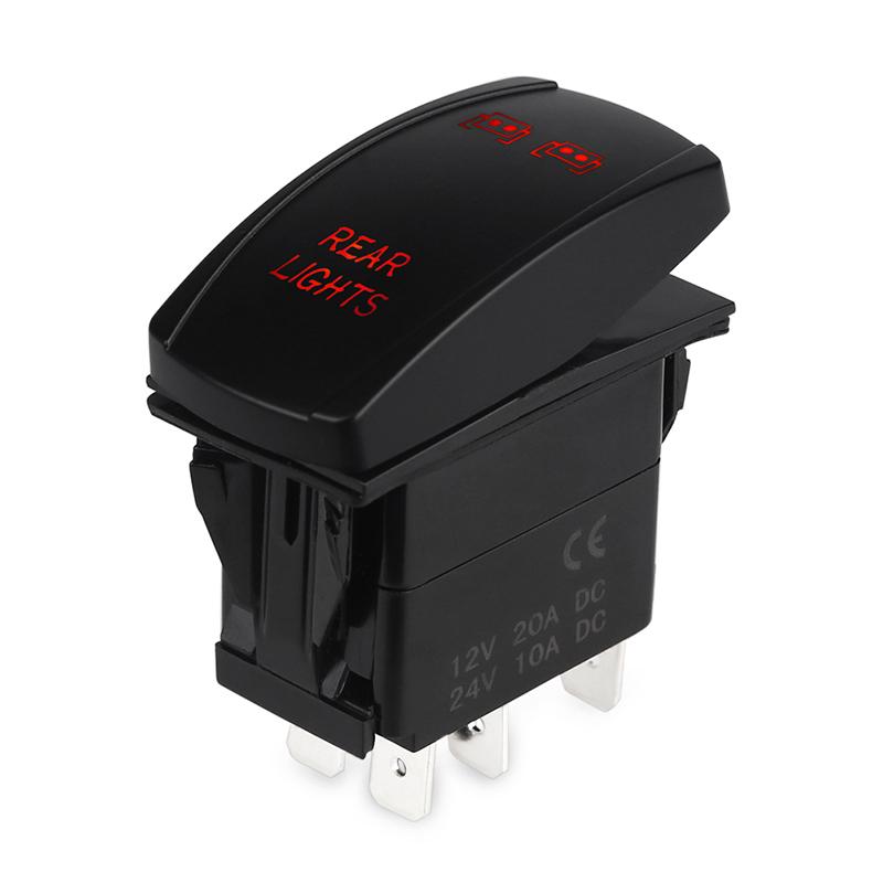 5pin Laser Push Button Rocker Toggle Switch Blue LED Bar Light Auto Led Light Bar Rocker Switch Waterproof