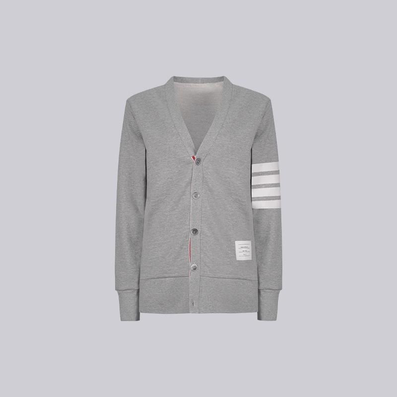 TB Cardigan New Autumn and Winter Coat College Style Woven Unisex Four Bar Knit Couple Gray Cardigan Jacket