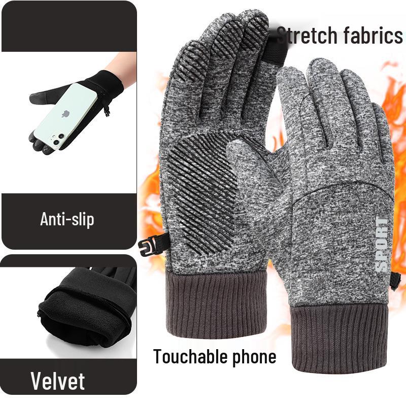 Touchscreen Winterhandschuhe für Damen & Herren: Rutschfest, mit Reißverschluss, für Outdoor-Sportarten, Klettern, Skifahren und Motorradfahren