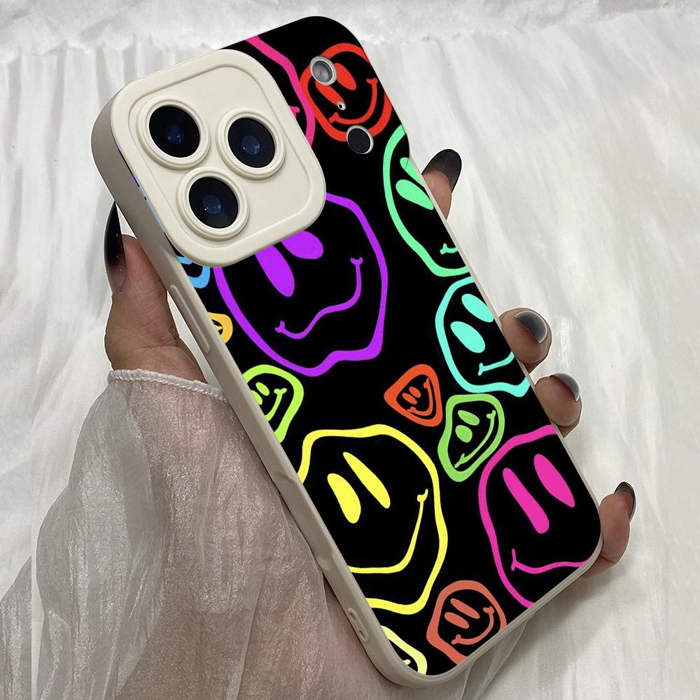 M309 Color Anime Art Lovely Smiley Angel Eyes Soft Phone Cases for iPhone Samsung Galaxy Xiaomi Rdemi Huawei Honor Infinix Realme OPPO Vivo All Model