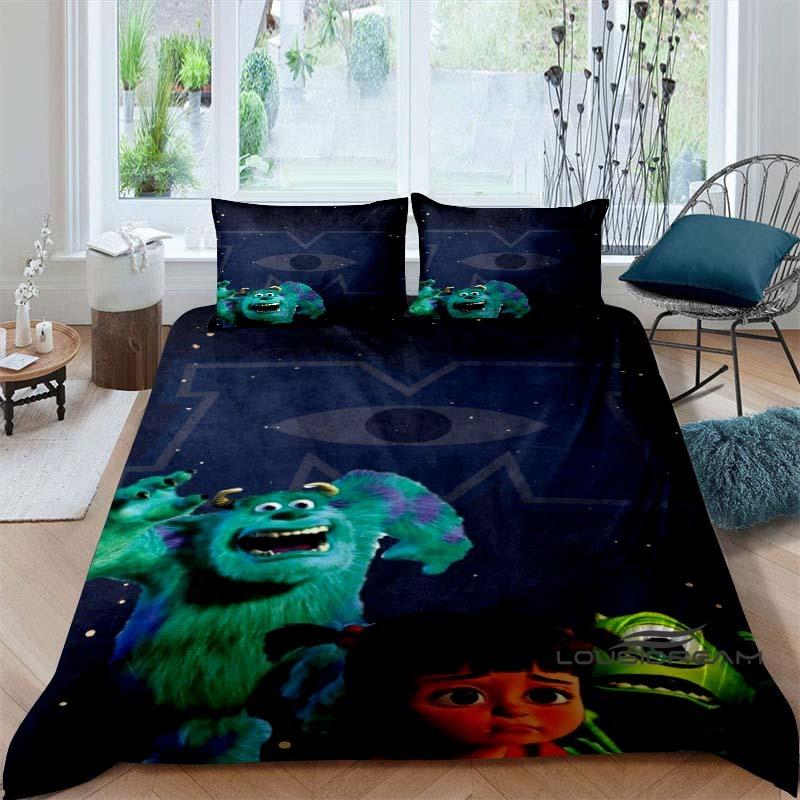 

3-piece Monsters, Inc. Bedding Set, 3D Printed Cartoon Pattern Duvet Cover Set, Includes Pillowcases, Filling Not Included. 135X200cm