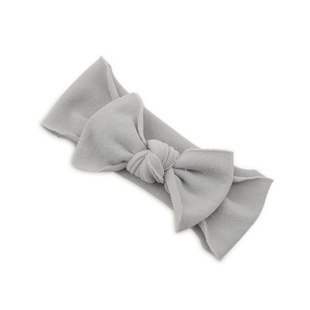 Çocuk Naylon Dikişsiz Fiyonklu Saç Bandı Elastik Saç Bandı Bebek Başlığı Bebek Saç Aksesuarları Düz Renk Düğümlü Saç Bandı