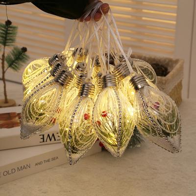 4 pezzi di decorazioni natalizie a LED luci a sfera albero di Natale ornamenti appesi trasparente lampadina luminosa pendente Capodanno 2022 decorazione della casa