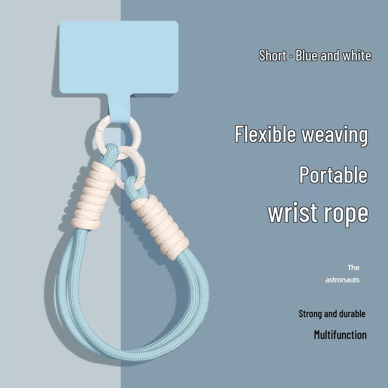 Popular Color-Block Phone Lanyard: Multi-Functional Anti-Loss Case, Earphone Cover, Toy Bag, Woven Wrist Strap