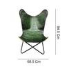 Vintage Buffalo Natural Green Leather Butterfly Krzesło Składane Lounge AccentChair