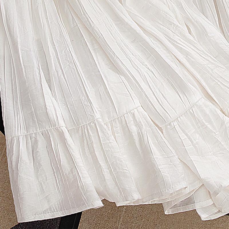 Sisbisa A-Line Hollow-Out High-Waist Midi Skirt