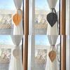 Elegant Bohemisk Flätad Tofs Gardinbindare Bomull Handgjorda Blad Gardinhållare Modern Chic Stil