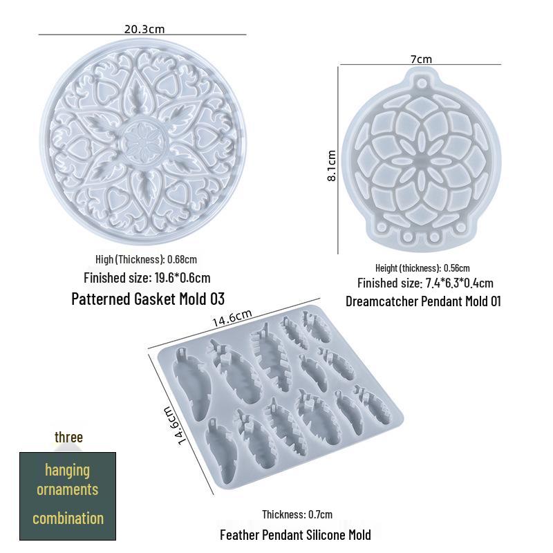 Poppy DIY Dreamcatcher Wind Chime Pendant Resin Mold Set - Silicone Mold Available