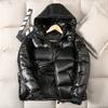 Winter Helle Daunen Herren Mode Freizeit Parka Jacke Dick Warm Glänzend Weiß Ente Reißverschluss Männlich Glänzend Kapuze Jugend Damen Jacke
