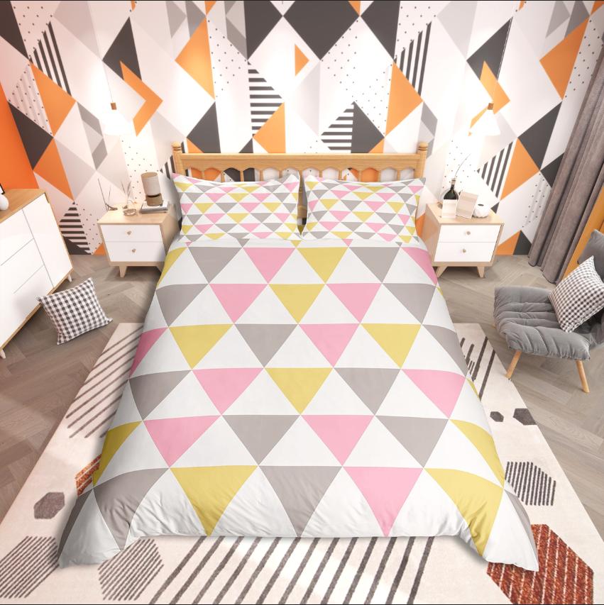 Comforter Homewish Geometric Honeycomb Gradient Hexagon For Teens Bedding Setabstract Geometry Bed Set