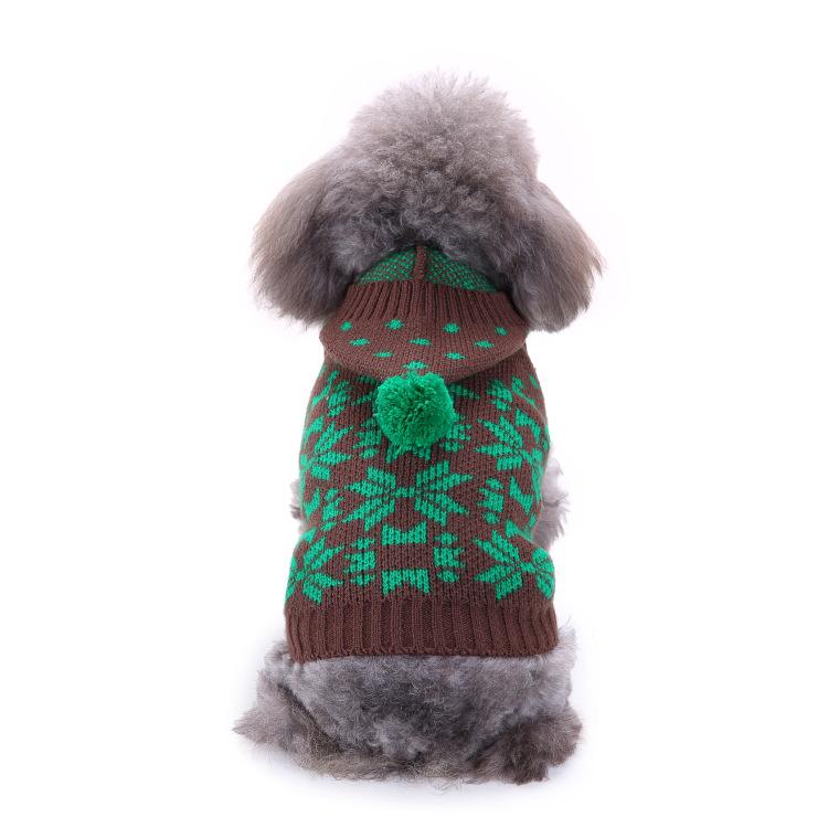 Winter Warm Christmas Snowflake Dog Sweater for Cold-Weather Protection