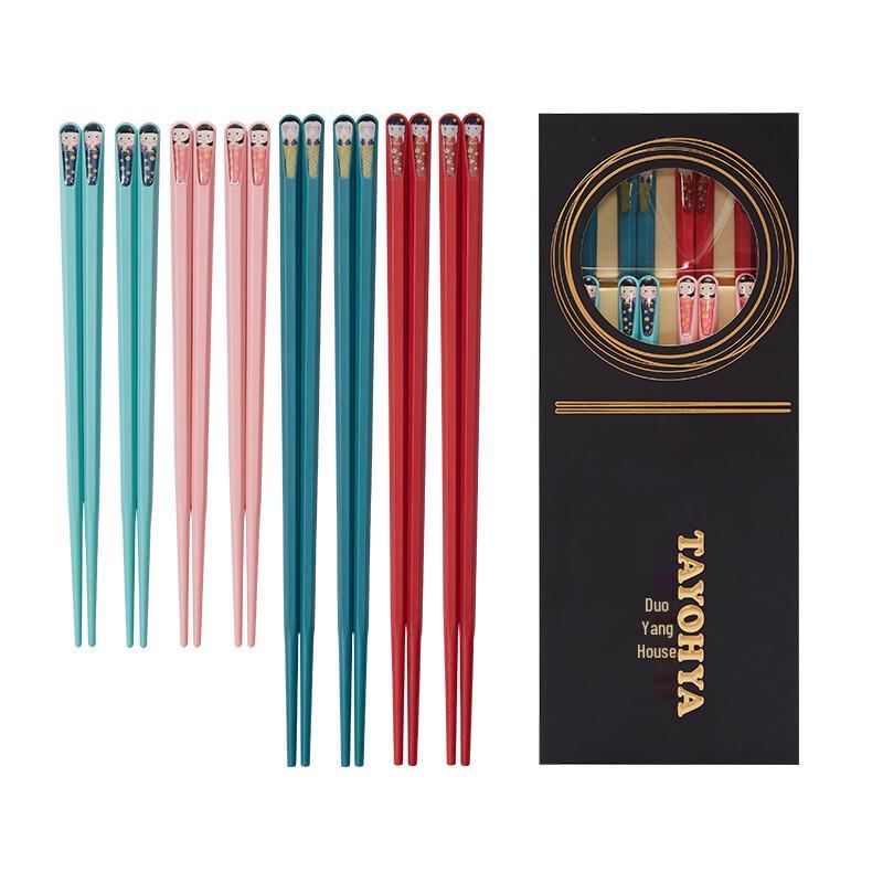 TAYOHYA Happy Life Alloy Chopsticks - 8 Pair Gift Set