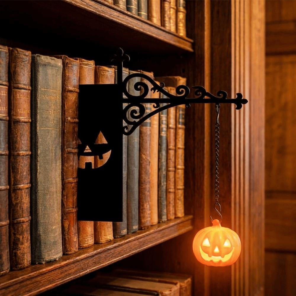 Vintage Bookshelf Lantern Light Wall Mounted Plastic Xmas Reading Book Lamp Pumpkin Pendant Halloween Bookshelf Lamp