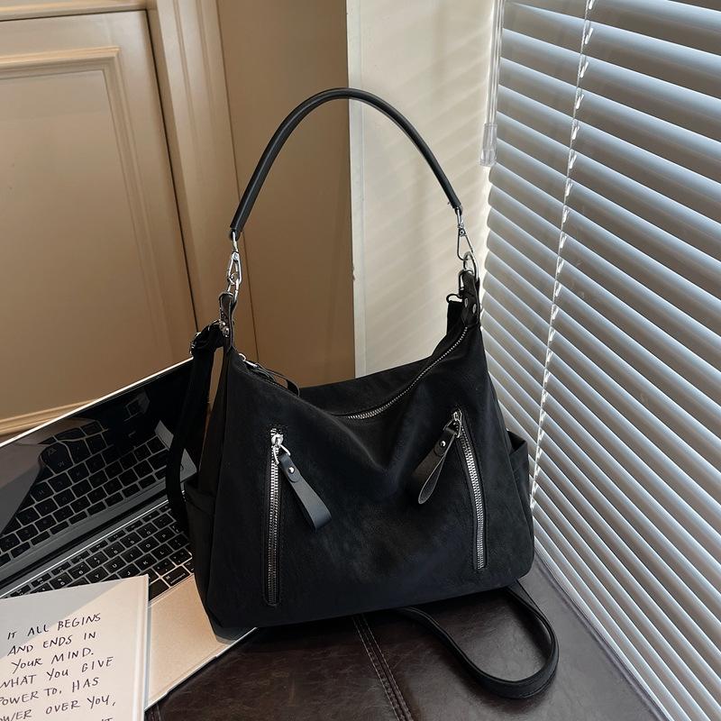 New Large-Capacity Autumn And Winter Maillard Retro Bag Women'S Fashion Casual Commuting Single Shoulder Oblique Span Tote Bag