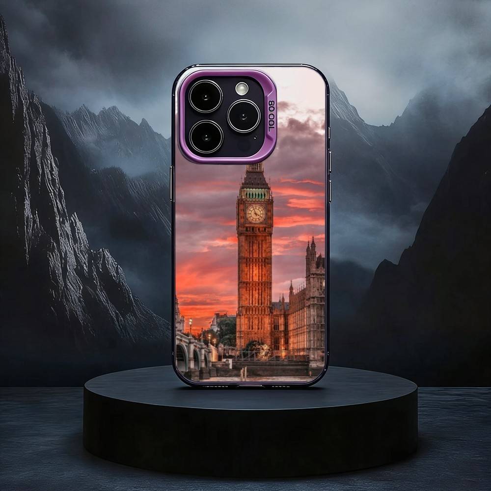 L-London B-Big B-Ben Black Candy silver phone case Phone Case For iPhone17,16,15,14,13,12,11 Plus,Pro Max