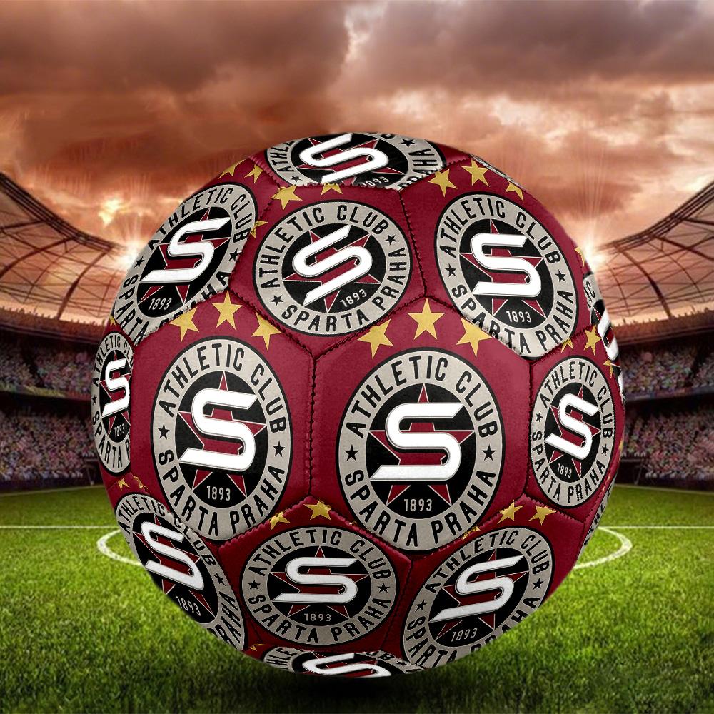 1 pz Pallone da Calcio Indoor Sparta Praga Colorato Per Tutte le Età Cucito a Macchina PVC Pronto per la Competizione Resistente Ad Alto Rimbalzo HE3