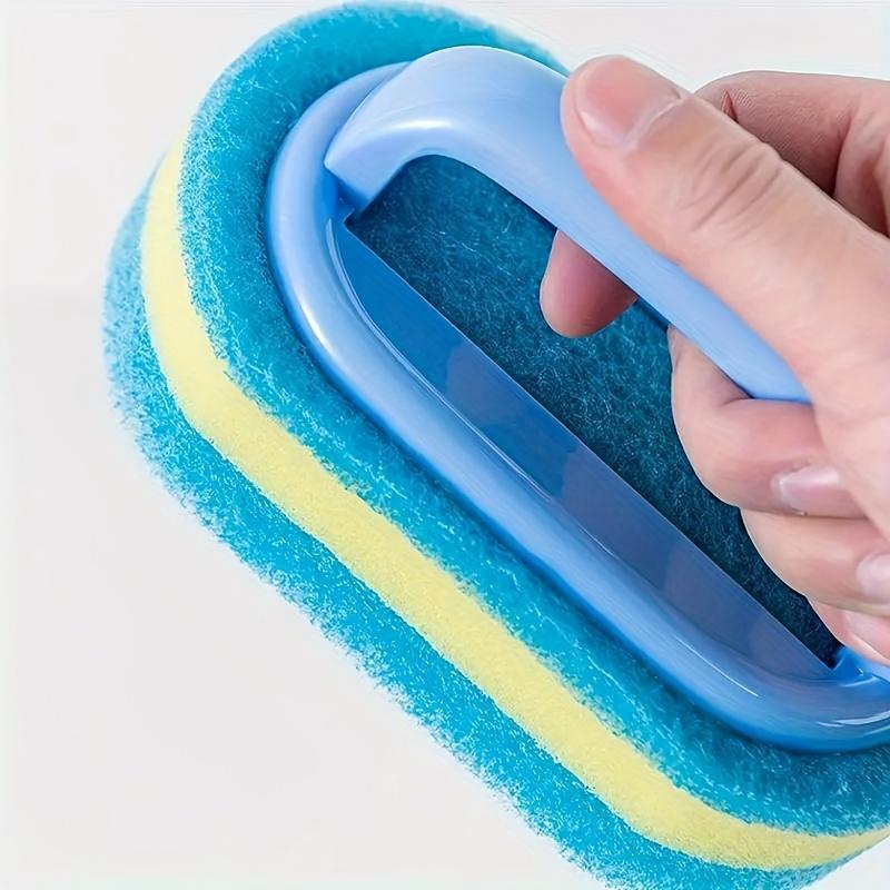 1/3pcs Powerful Stain Removal Cleaning Sponge Brush - Durable Handle Sponge for Bathroom, Bathtub, Tile, Kitchen