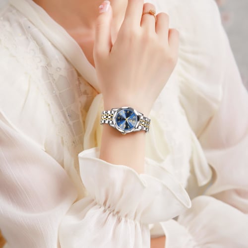 Tokei Watch Women's Business Fashionable Arm Watch Date Women's Waterproof Watch Analog Quartz Fashion Watch Blue Stylish Popular Gold Silver Women's