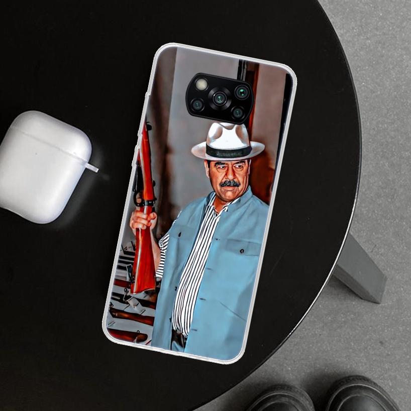 Etui Fashion Saddam Hussein Iraq Arabic Phone Case Cover for Xiaomi Poco X6 X5 X7 Pro F7 Ultra Redmi 15C 15 13C 13 12C 12 10C 10