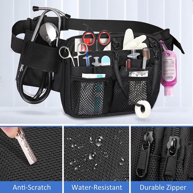 Multi Compartment Gear Pocket Nursing Organizer Belt Bag Utility Waist Pack Nursing Bag for Pen Women Work Supplies Men Scissors