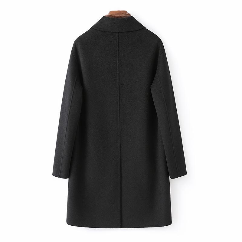 Double-sided cashmere coat medium and long slim and thin temperament high-end autumn and winter new woolen coat small man