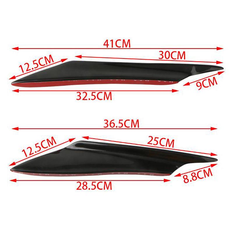 4pcs/set Universal Front Bumper Lip Decoration Diffuser Splitter Fins Body Spoiler Canards Anti-collision Belt Car Tuning Canard