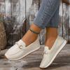 Autumn New Doudou Shoes Women's Soft Sole One-pedal Lazy Shoes Single Shoes Metal Buckle Large Size Shoes