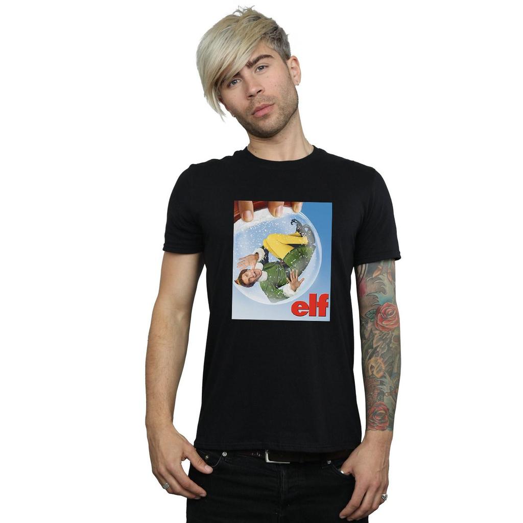Elf Mens Snow Globe Poster T-Shirt