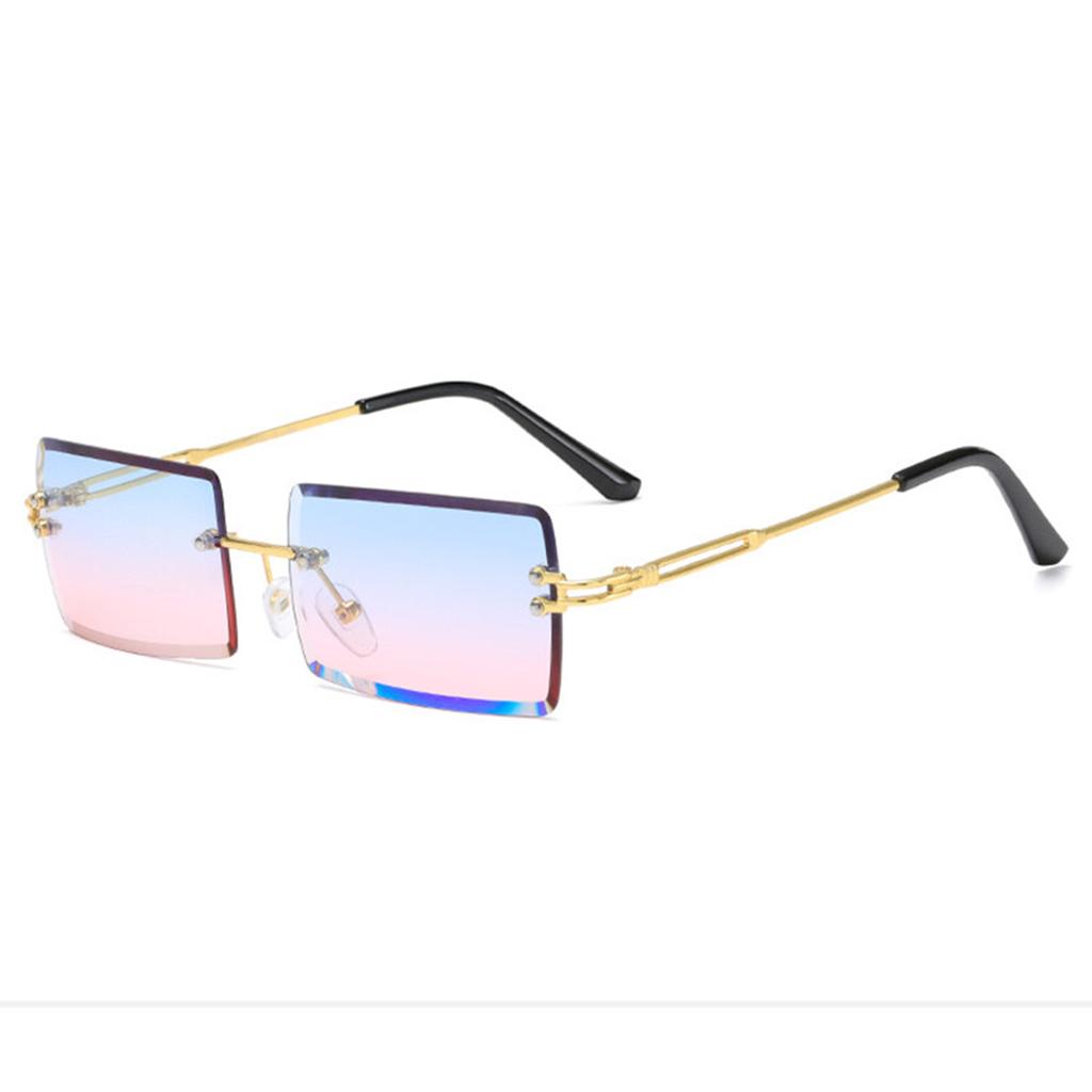Rimless Sunglasses Ocean Film Progressive Film Sunglasses Metal Square Fashion Sunglasses Women's Sunglasses