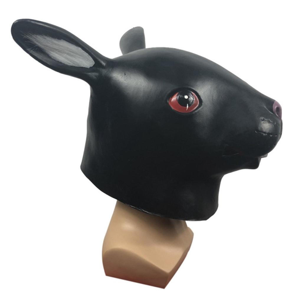 

Новинка, белая маска пасхального кролика, маскарадная маска для взрослых животных, косплей, латексная маска на Хэллоуин