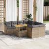 VidaXL Garden Furniture Set with Cushions 9 Pcs Beige Wicker, Outdoor Sofa Set, Garden Lounge Set, Set 3326908