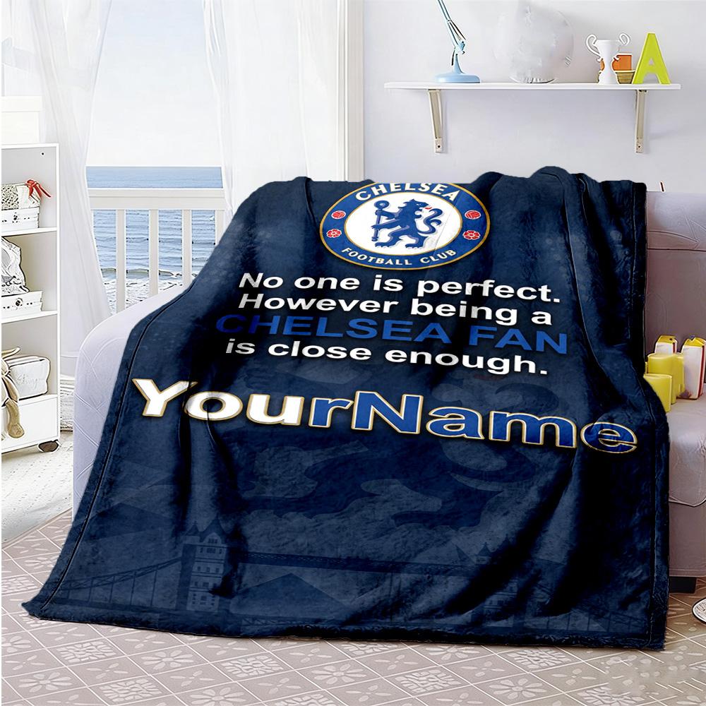 Chelsea Customize Text Blanket Throw Customizable Blanket Soft Warm Cozy Throw For Office Picnics Living Room Livingroom All-Season Use