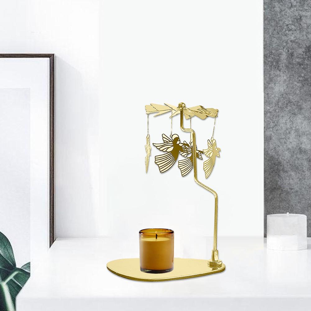Stainless Steel Candle Holder Wide Application Automatic Rotation Durable