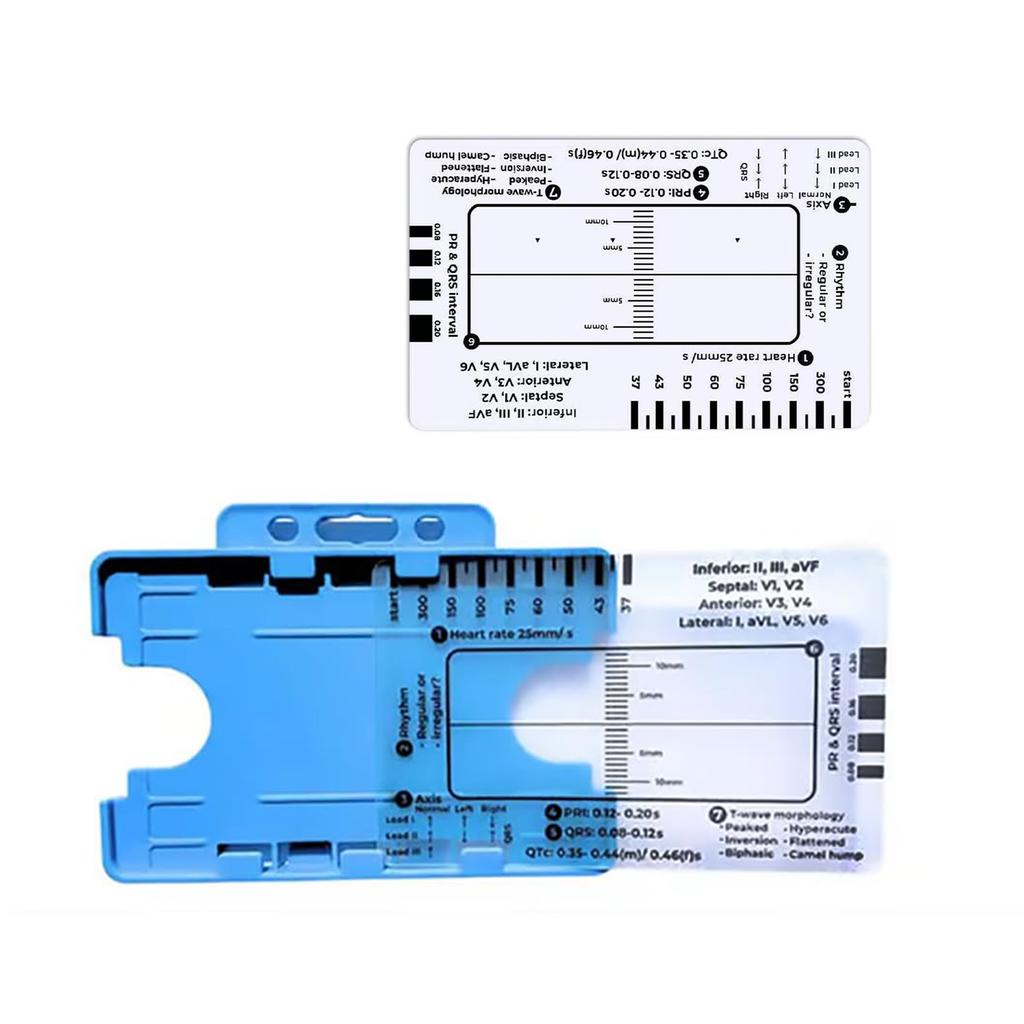 Professional Pocket Card 7 Step Ruler For Easy Electrocardiogram Assessment Reference Guide Efficient Heart Data Reading
