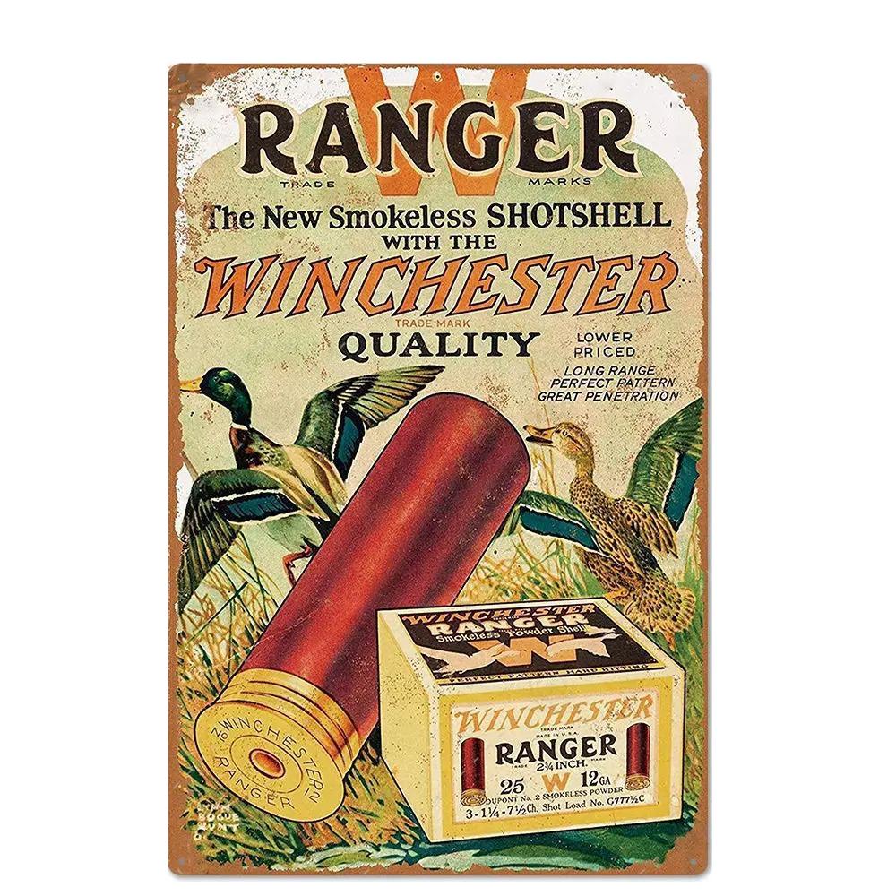 Vintage Hunting Plaque Metal Posters Signs Wall Decor for Man Cave Room Decorative Metal Plate Hunter