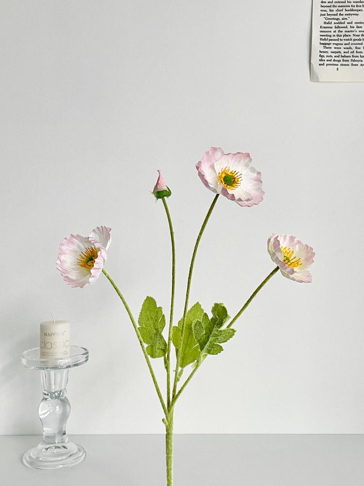 Poppy Pink Icelandic Artificial Flower Bouquet for Living Room Decoration