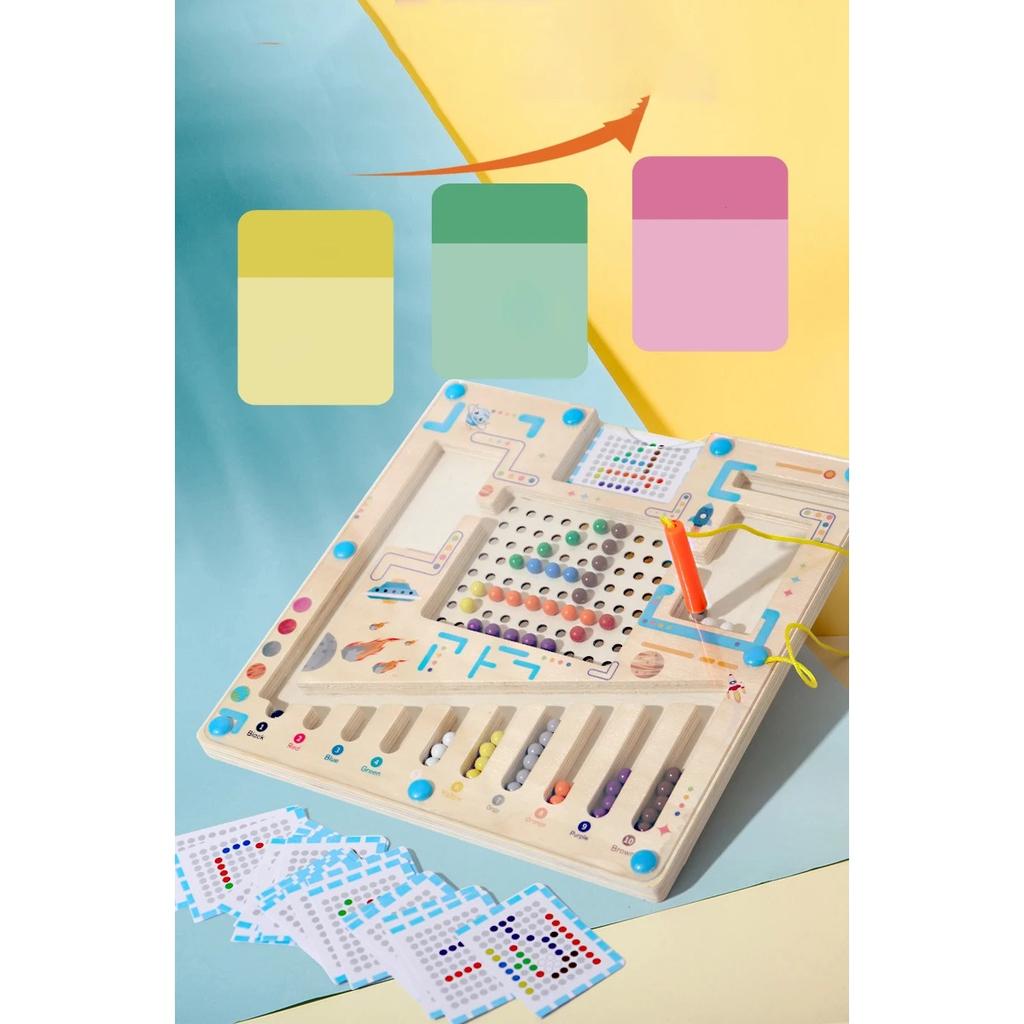 Gry Sortowanie Magnetyczne Zabawki Puzzle Montessori Labirynt Nauka Koloru Liczenie Klasyfikacja Numerów Drewniane Zabawki Edukacyjne