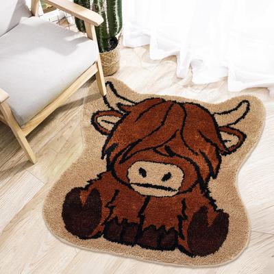 Tappetino divertente per porta a forma di mucca, altamente sagomato, assorbente, antiscivolo, specialmente resistente, tappetino per pavimenti animali