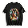 Floral Wreath Mother And Baby Back Print Casual Family Top Pure Cotton T-shirt