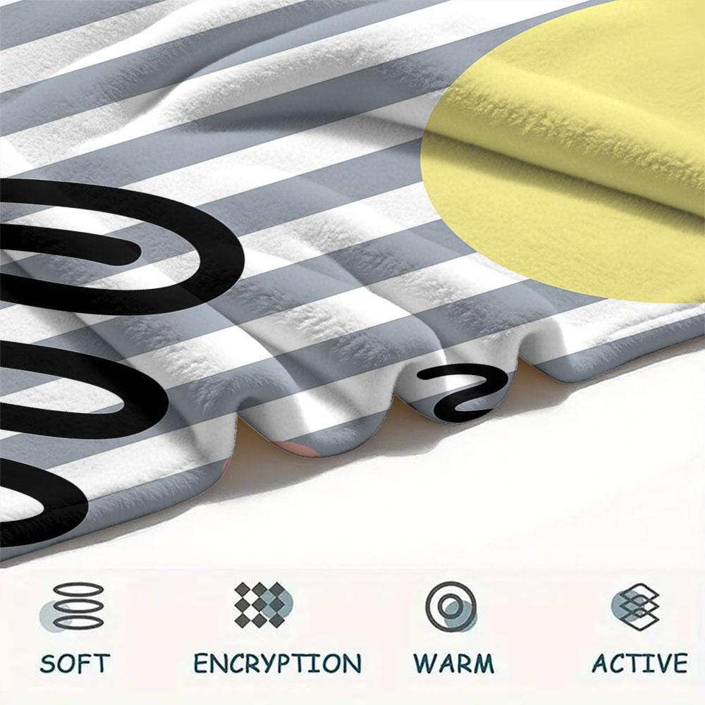 1PC Abstract Shapes Printed Flannel Blanket Suitable For All Seasons for Lunch Break Warmth and Comfort Birthday Gifts Gifts