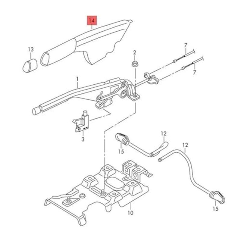 Automotive Handbrake Cover and Button Unit for For Polo and For Skoda Cars Compatible with 6RD711461C and 6RD711461