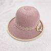 Sun Protection Hat For Women With Embroidered Flower Pattern Outdoor Summer Foldable Breathable Polyester