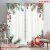 2pcs,2D Plane Printing Minimalist Curtains Christmas Tree Ornaments Festive Holiday (2) Durable 100% Polyester Fabric (without