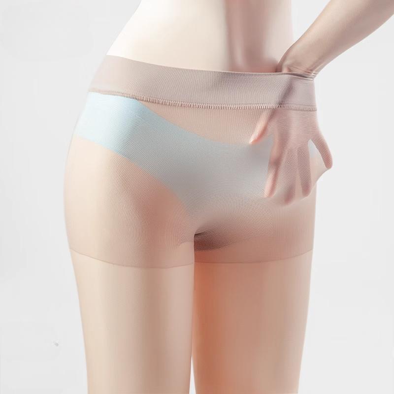 360-Degree Seamless Crotch Seamless Ultra-Thin Stockings Women'S Summer Meat-Colored Invisible Pantyhose Thin Fully Transparent