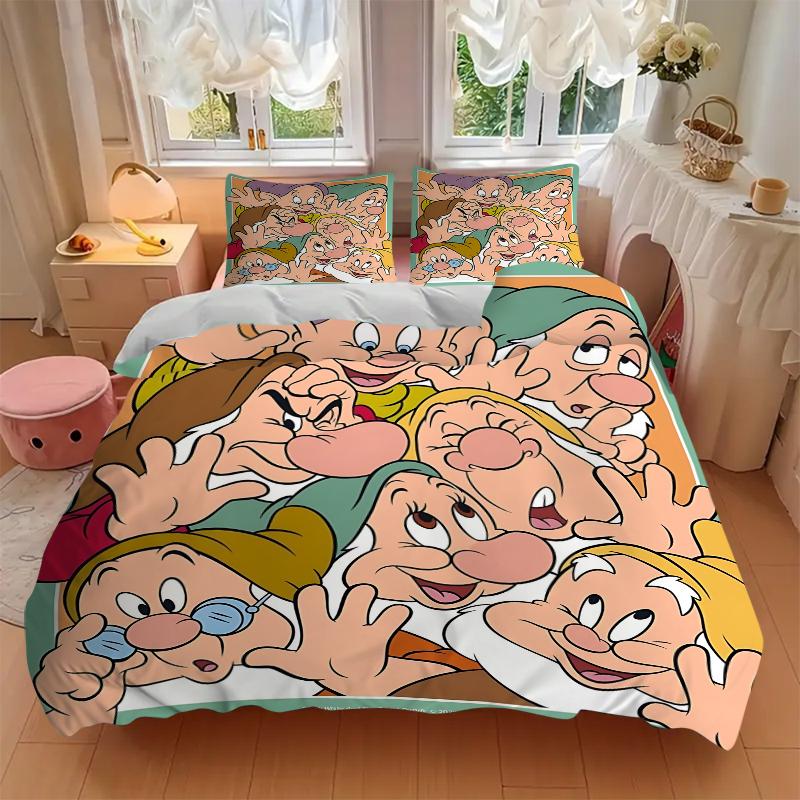 3Pcs Seven Dwarfs Adventure Bedding Sets For All Sizes New 3D Printed Bed Cover Comforter Duvet Cover Pillowcase Bedroom Decoration
